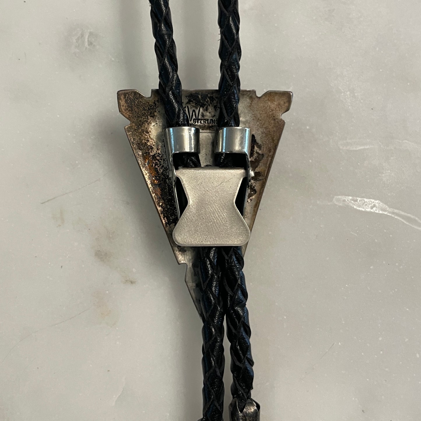 Malachite Sterling Triangle Bolo
