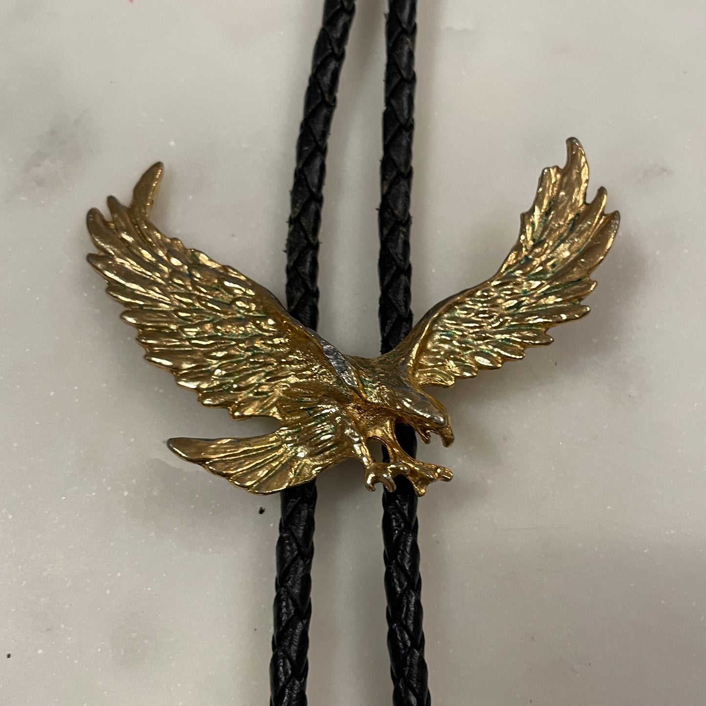 Gold Tone Dimensional Eagle Bolo