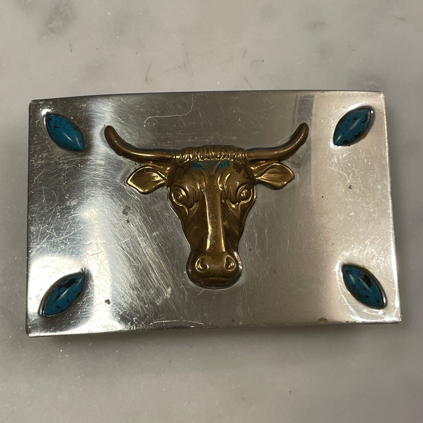 Nickel Silver Longhorn Buckle