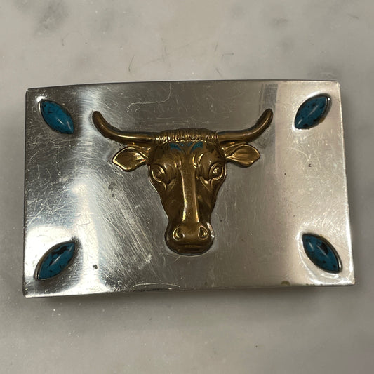 Nickel Silver Longhorn Buckle