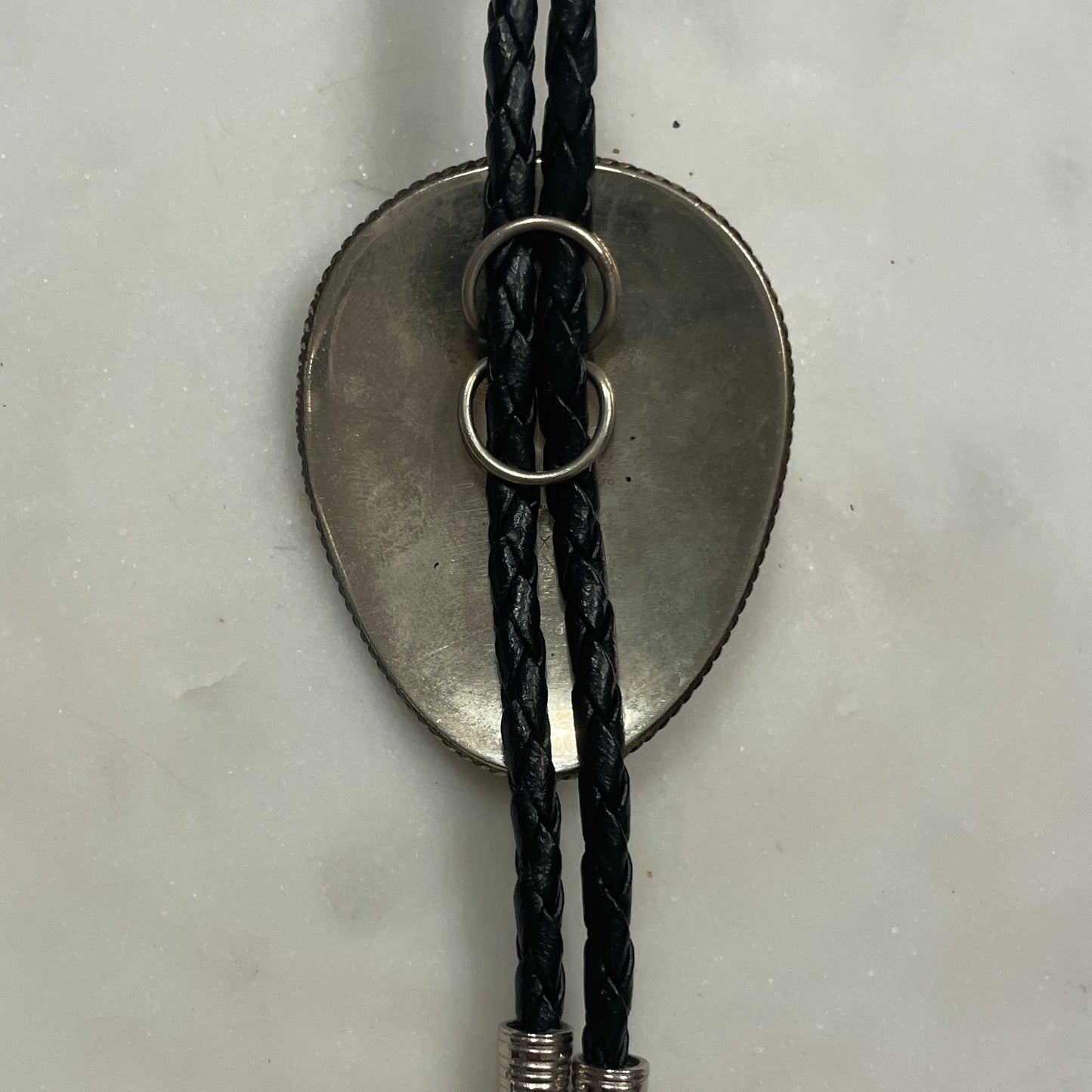 Faux Onyx Alpaca Metal Bolo