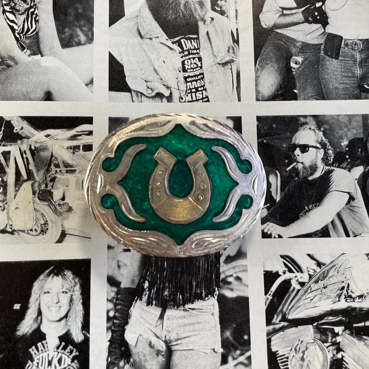 Hand Engraved Alpaca Metal Horseshoe Buckle