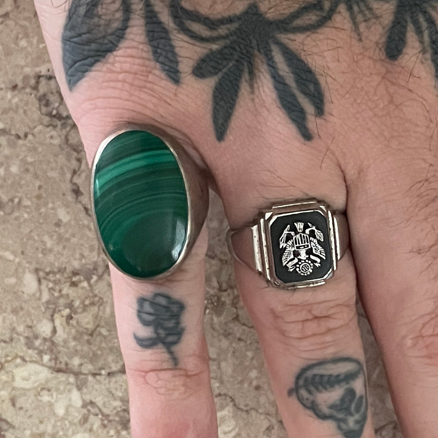 Chunky Cabochon Stone Ring [Size 9]