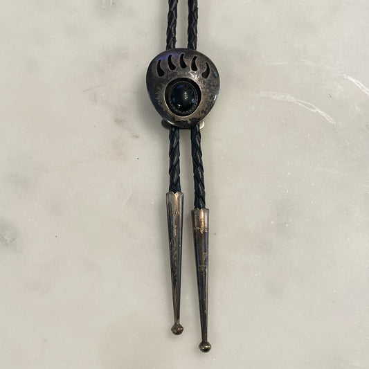 Onyx Bear Claw Sterling Bolo