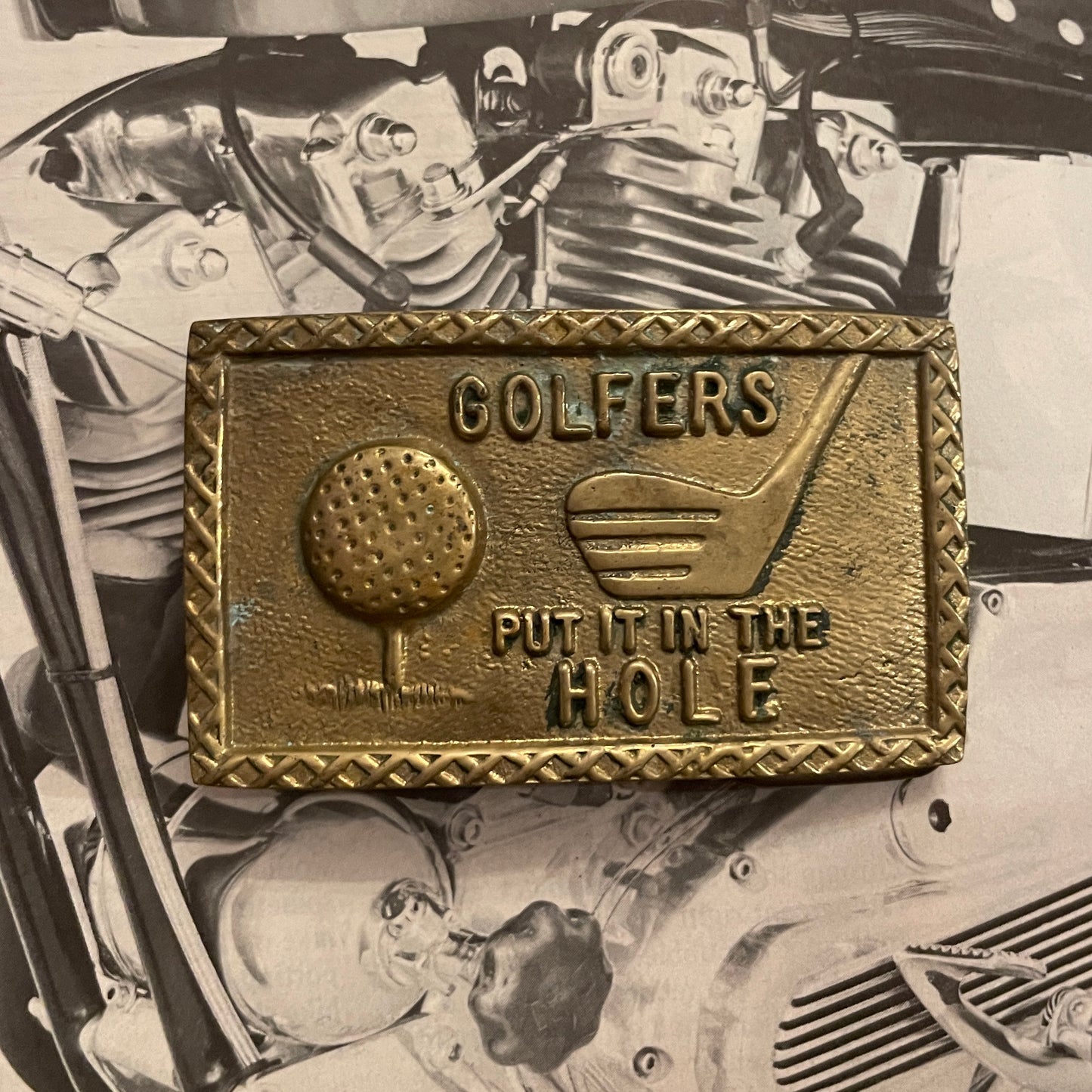"Golfers Put It in the Hole" Buckle [1970s]