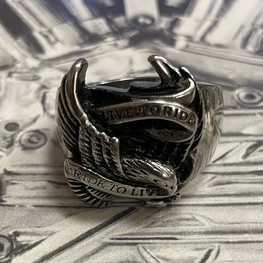 G&S "Live to Ride" Eagle Ring [Multiple Sizes]