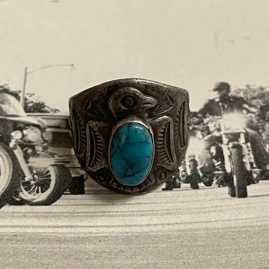 Bell Trading Turquoise Thunderbird Sterling Silver Ring [Size 6]