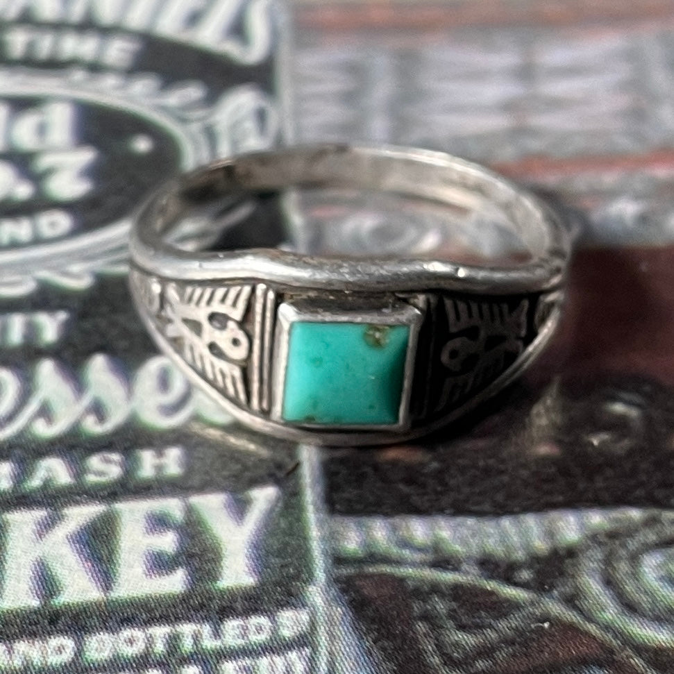 Bell Trading Turquoise Sterling Silver Thunderbird Ring [Size 8.5]