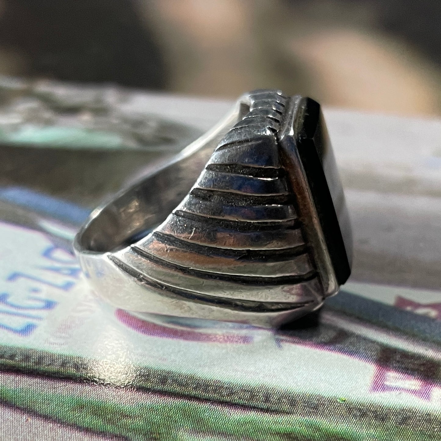 Deco Onyx Ring [Size 10.5]
