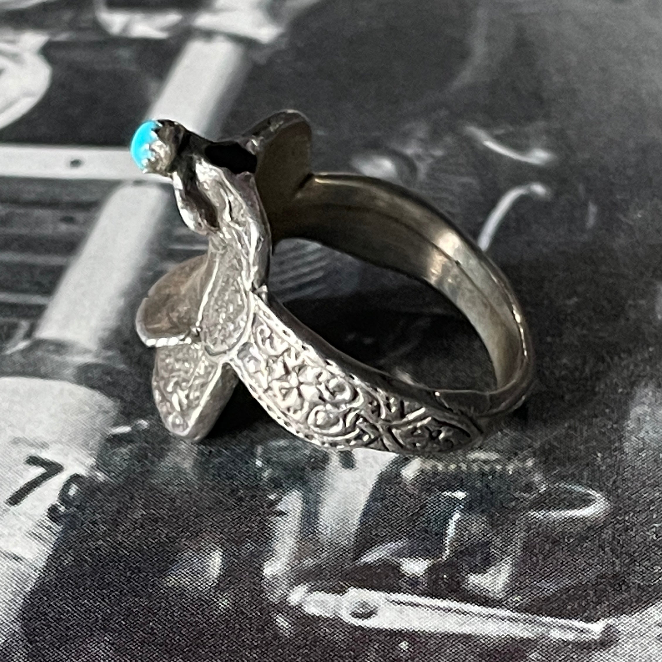 Vintage Designer Bell Trading Co Horse Saddle Sterling Silver Ring - Size high quality 7