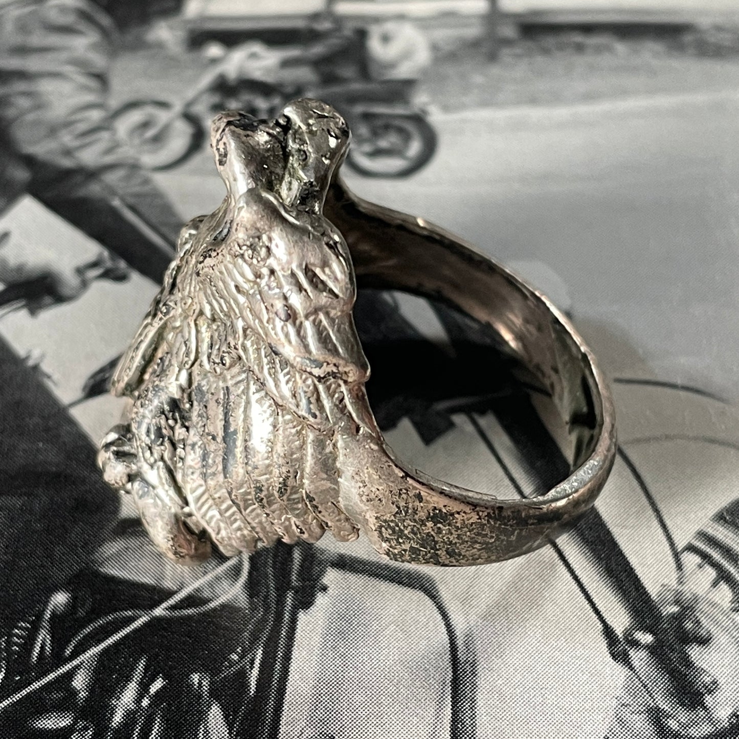 Eagle & Shield Sterling Silver Ring [Size 13.5]